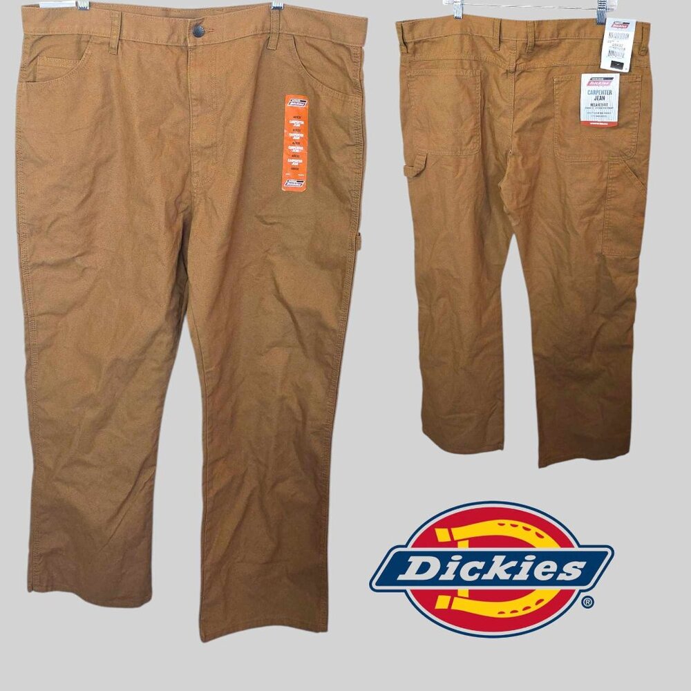 Dickies Brown Carpenter Jean Relaxed Fit Straight Leg Mens Cotton Pants 40 X 32
